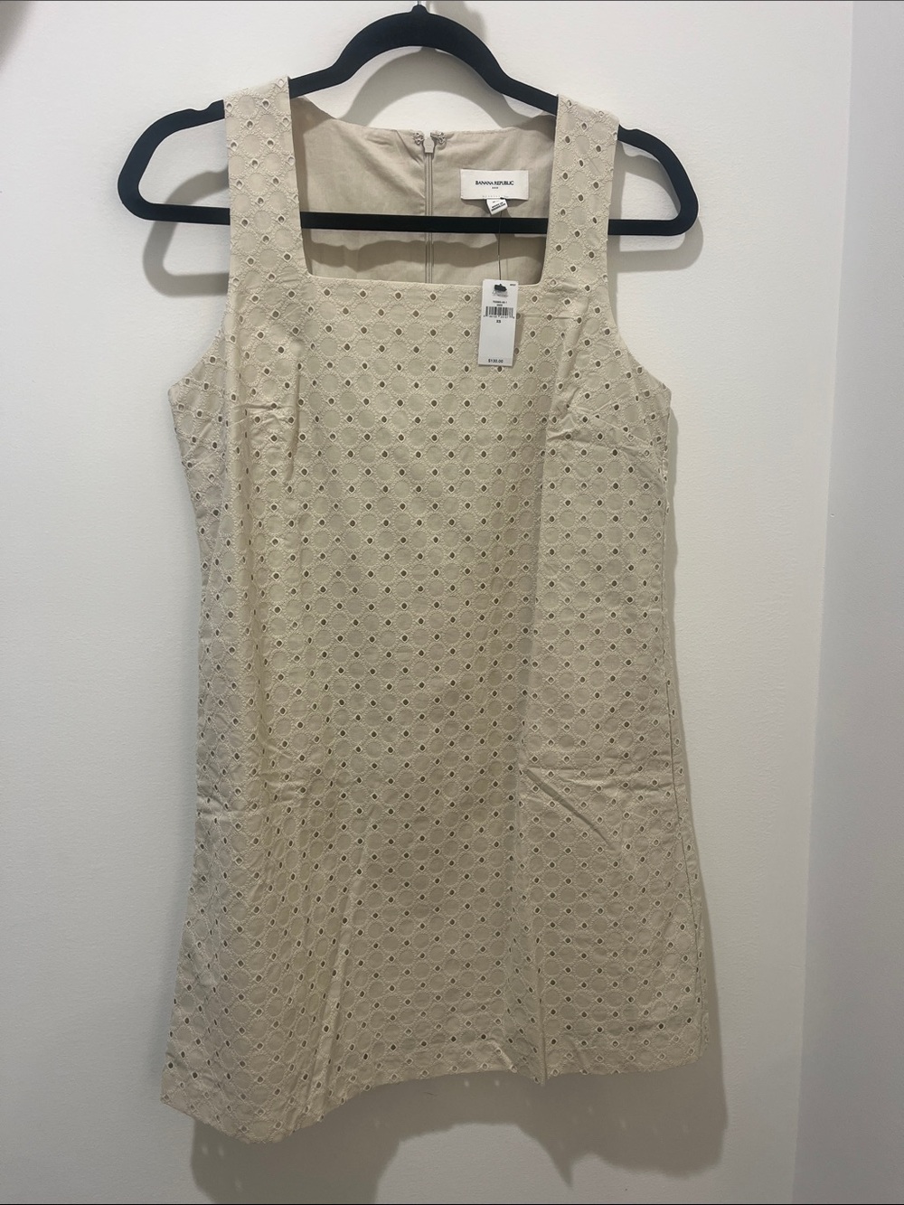 NWT Banana Republic Cream Eyelet Square-Neck Mini Dress